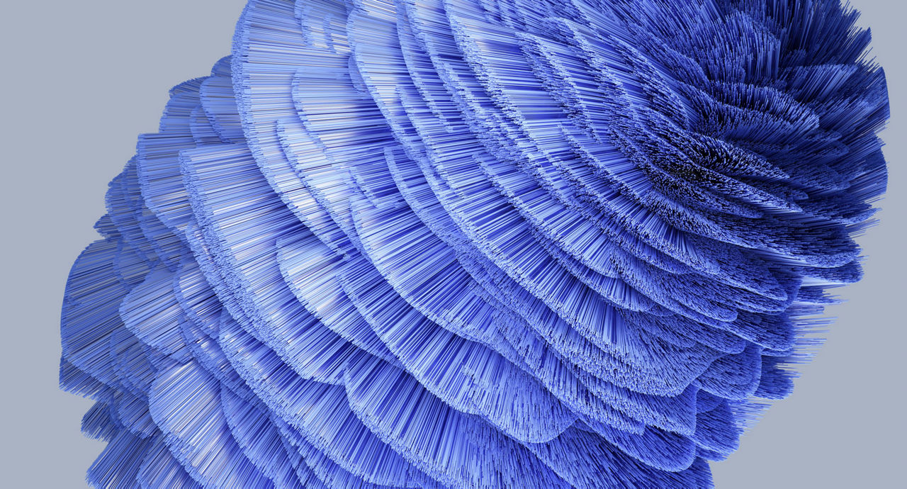 Abstract 3d shape made of little needles. 