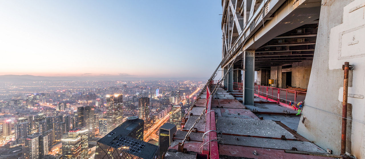 Cityscape with construction