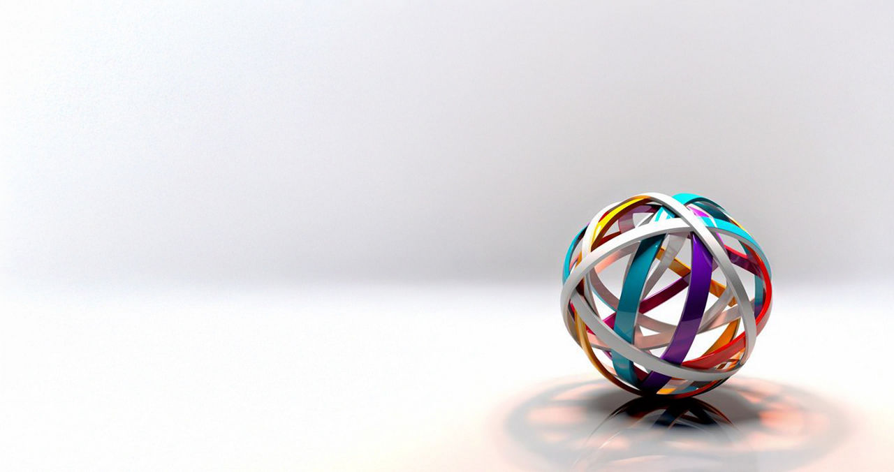 Abstract Blue Cube Sphere