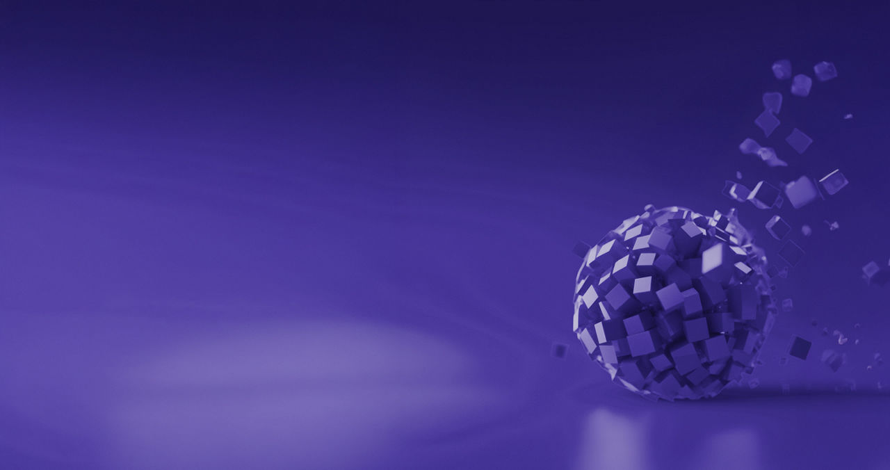 Abstract Purple Cube Sphere