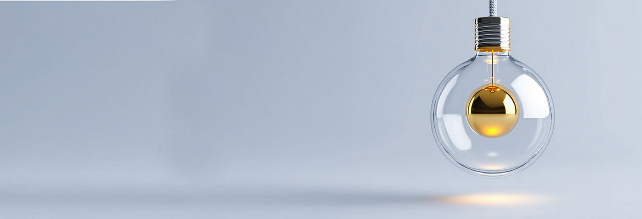 Spherical fixture with an interior gold sphere.