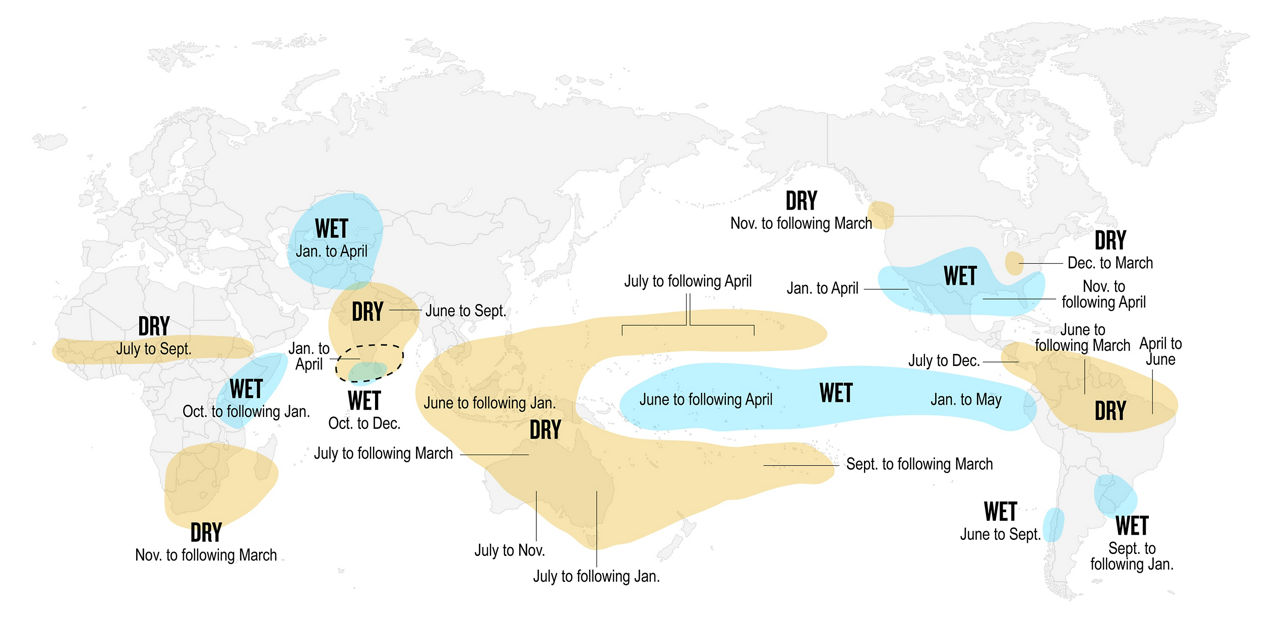 wet dry map