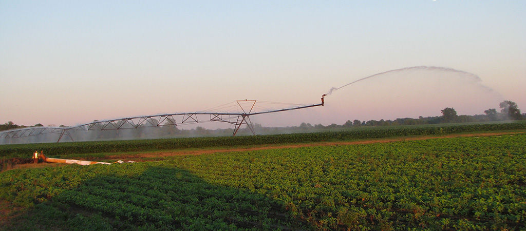 Irrigation operation - soybean field