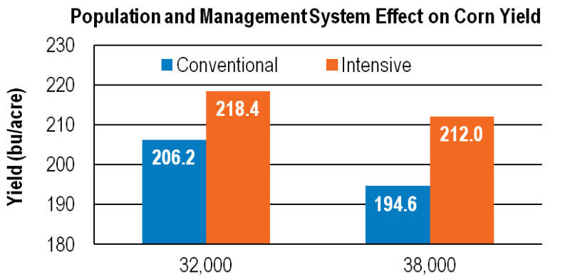 Chart: Population/Mgmt System Effect on Yield