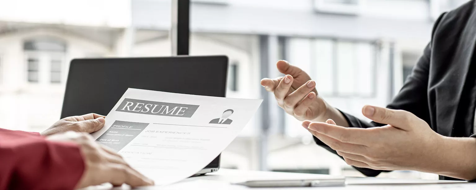 A candidate in a interviewing