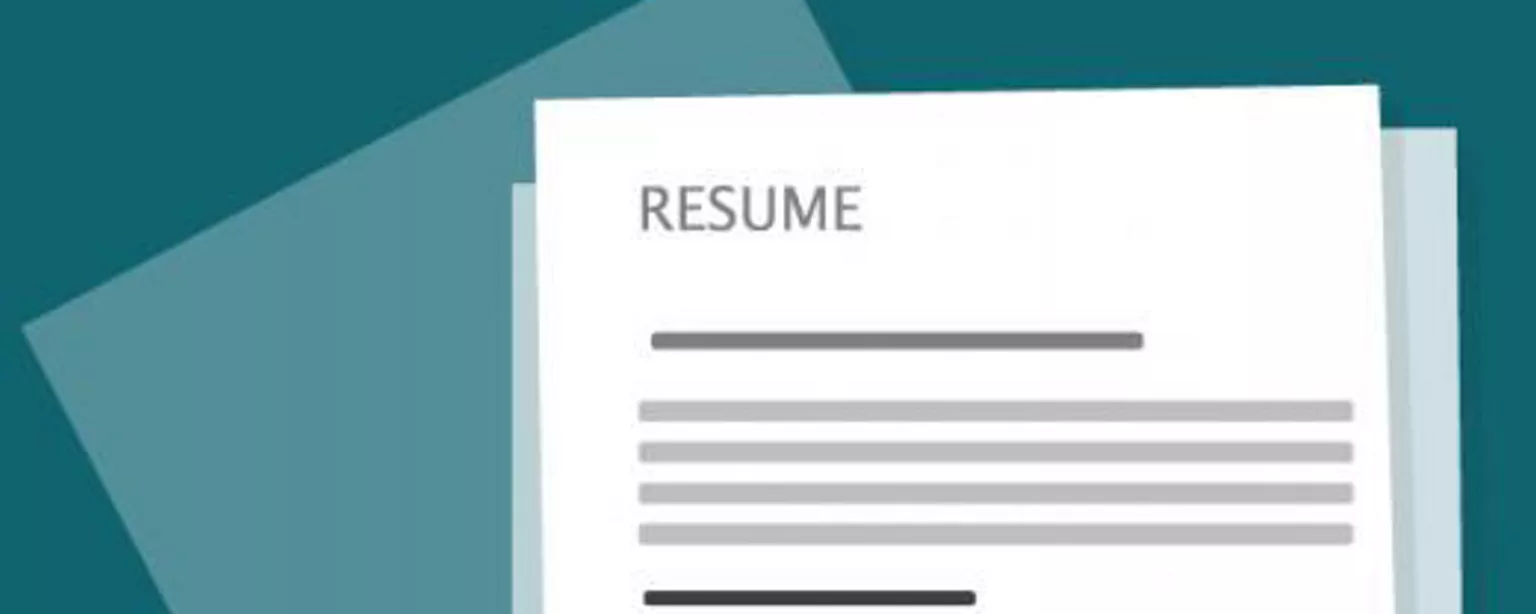 A piece of paper with "Resume" at the top