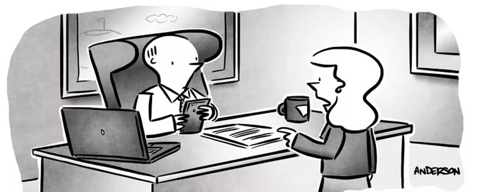 Cartoon about a clueless boss on International Accounting Day