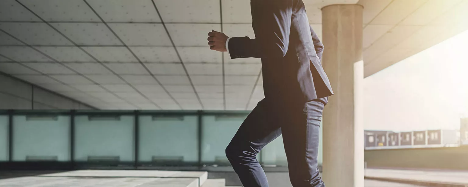 Running up steps to first job in accounting