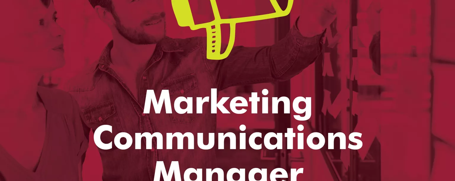 Typographic image reading marketing communications manager.