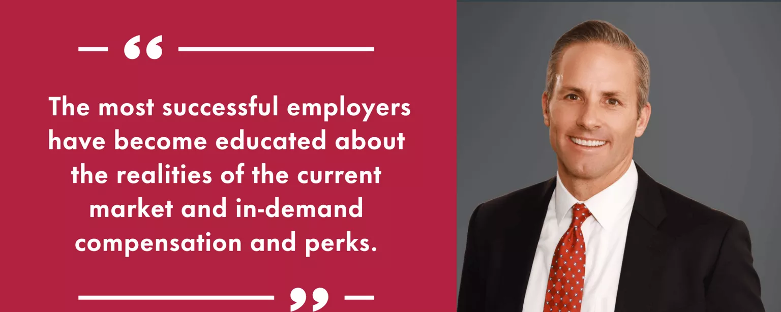 "The most successful employers have become educated about the realities of the current market and in-demand compensation and perks."  District President Michael Lusby (headshot) on finding legal talent, his proactive approach to service and his favorite productivity hack