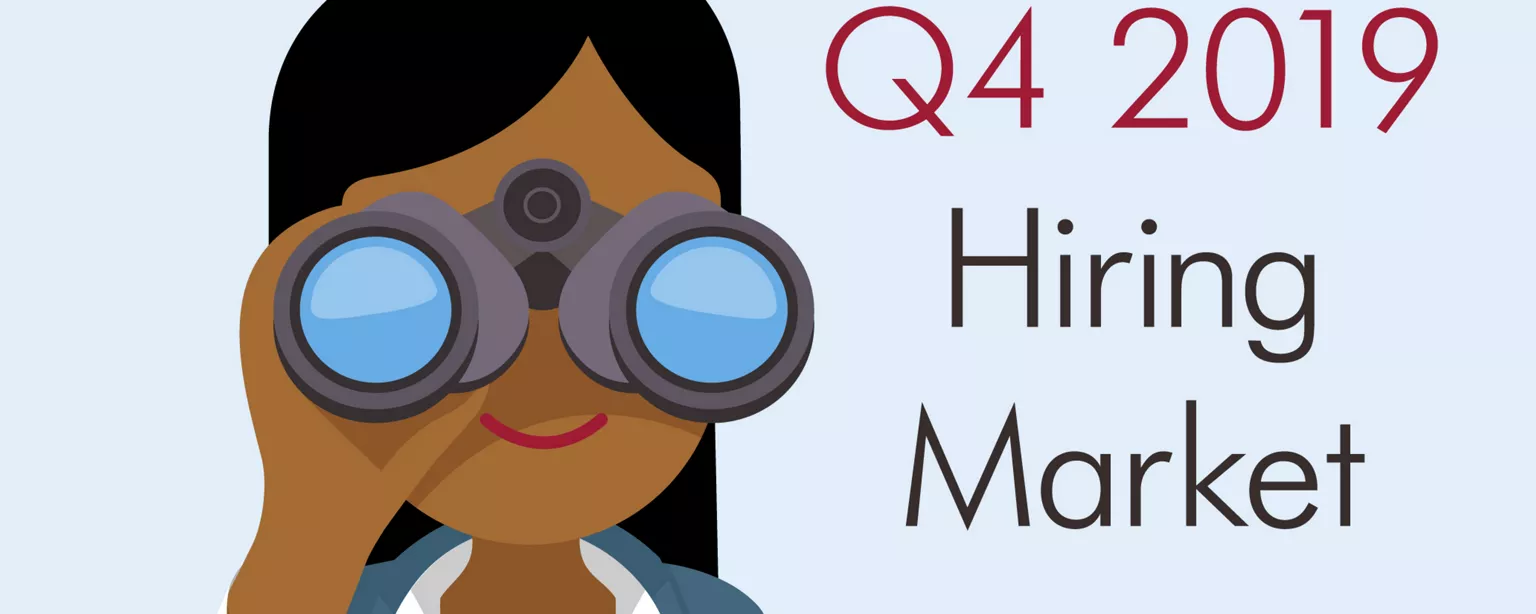 Make the Most of the Low Accountant Unemployment Rate — graphic image of woman with binoculars and the words, Q4 2019 Hiring Market