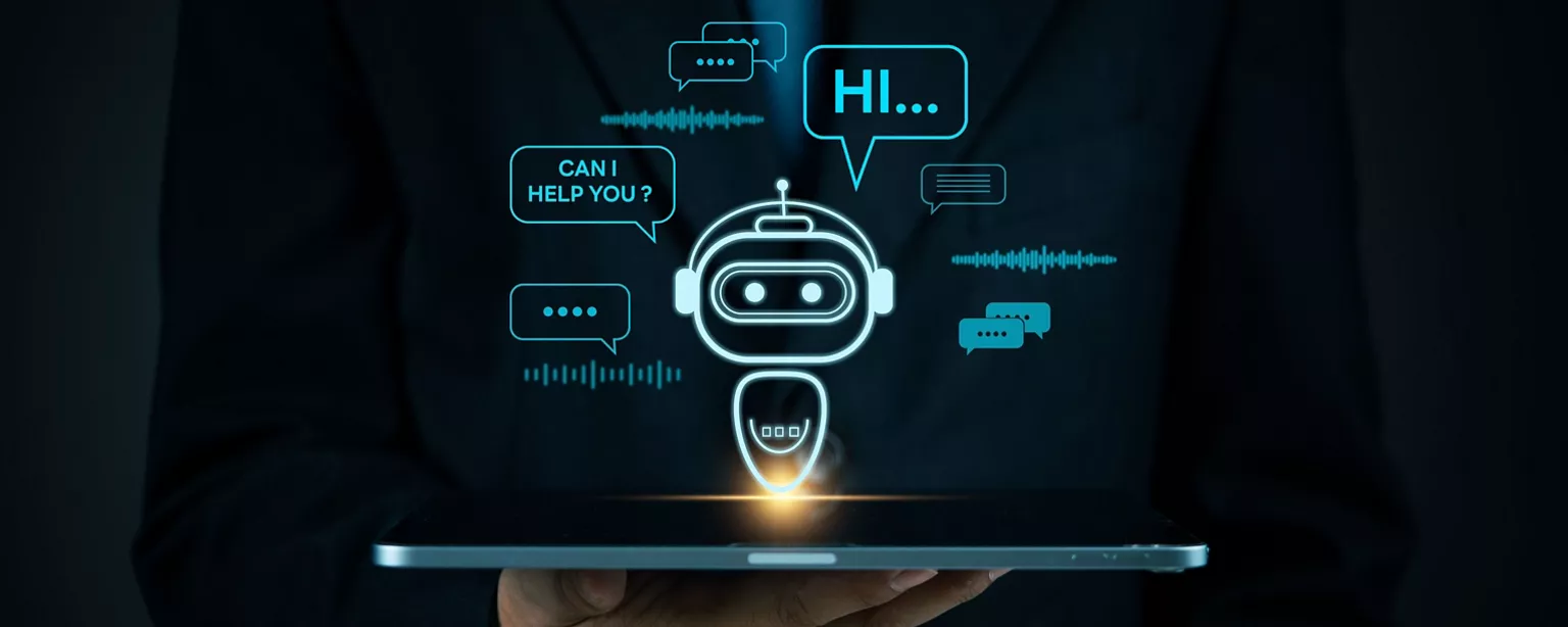 AI customer service bot asking how it can help.