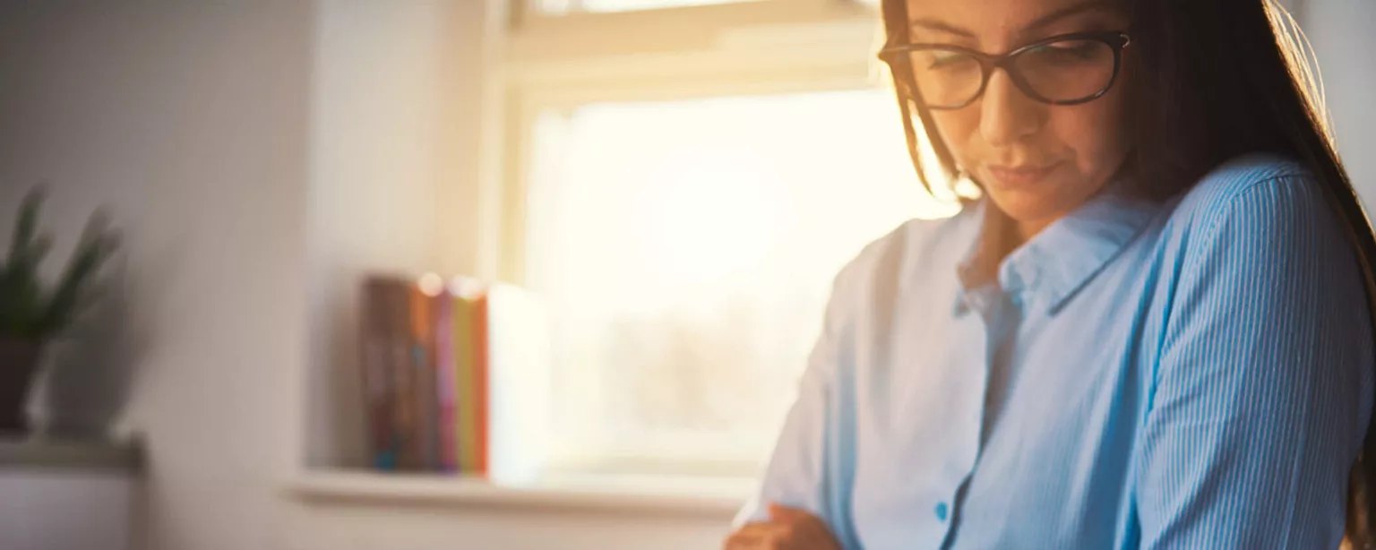 Woman considering her future career plans