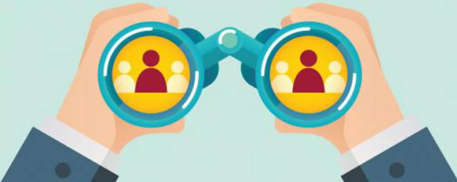 Binoculars looking at the accounting and finance job market