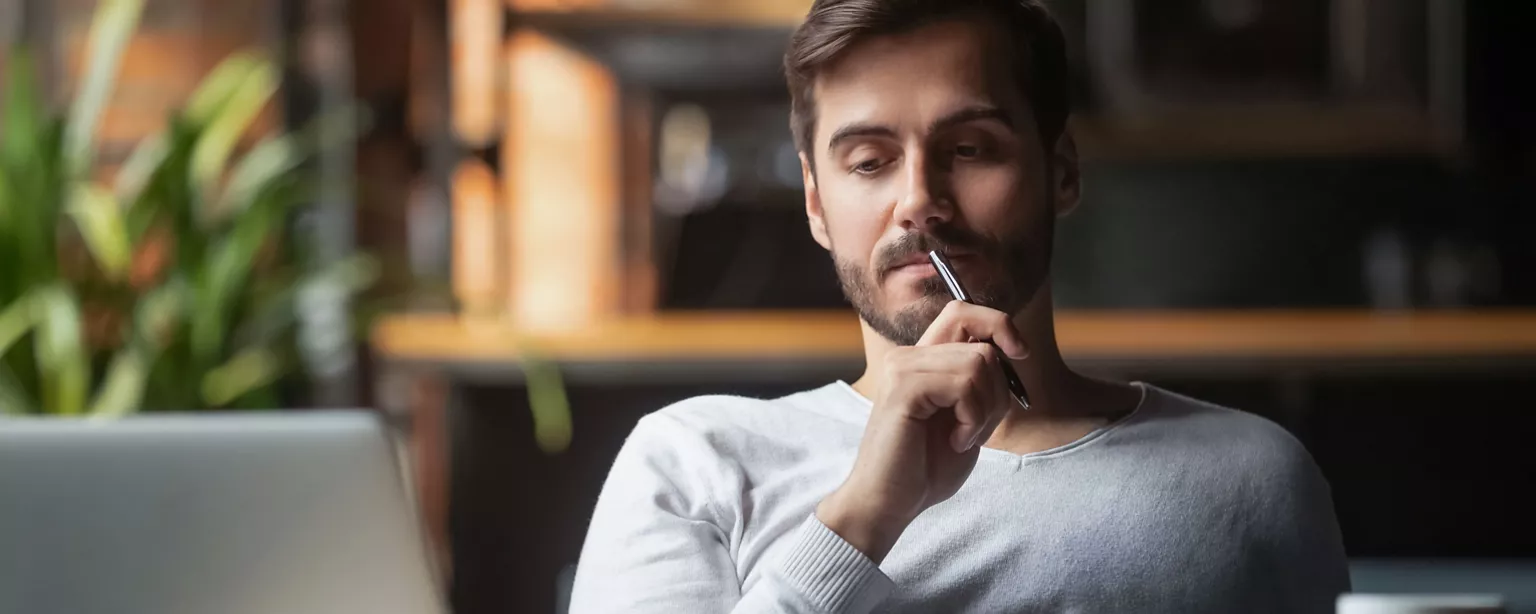A man who was asked to provide a reference ponders the idea of declining the request.