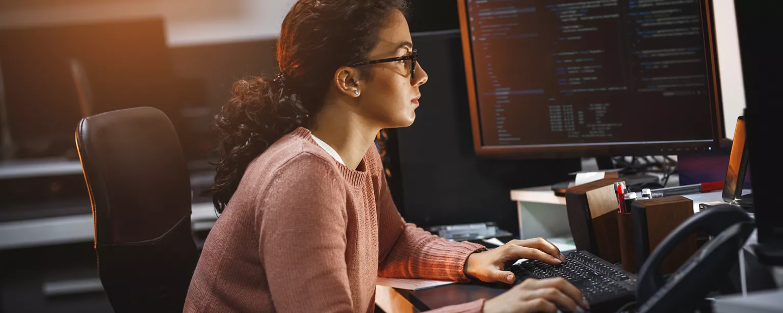 employee working late at her job and burned out from the overtime