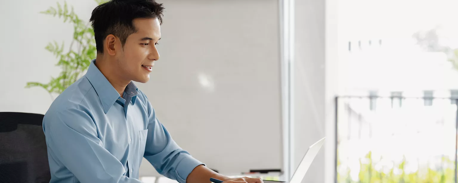 Man writing a resume