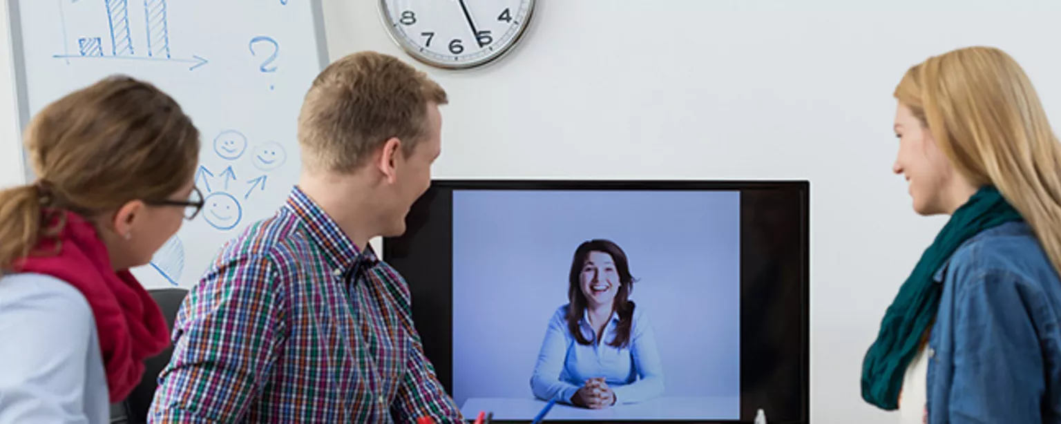 A group job interview happening over video