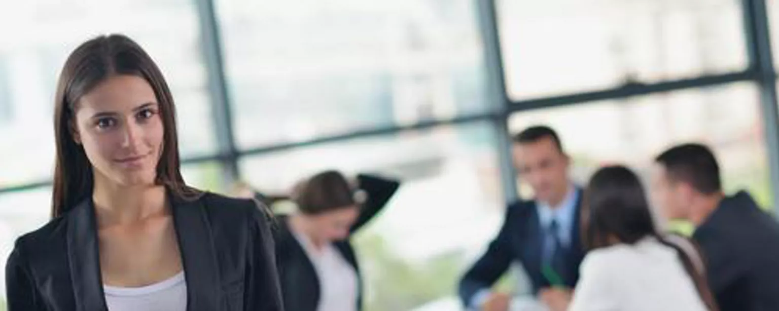 Woman about to display hard and soft skills in office