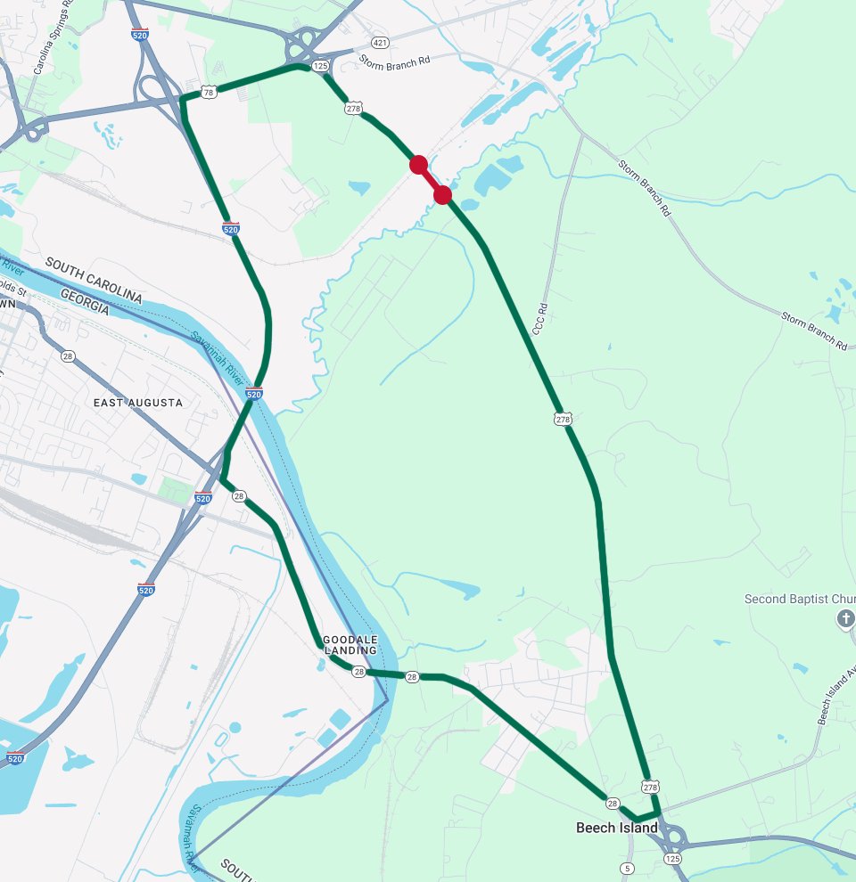 The South Carolina Department of Transportation will temporarily close and detour part of Atomic Road in Aiken County for bridge repairs beginning January 6, 2025. The closures are expected to last until August.