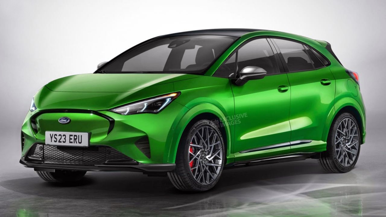 Projeção do inédito Fiesta EV, que pode estar sendo desenvolvido pela Ford
