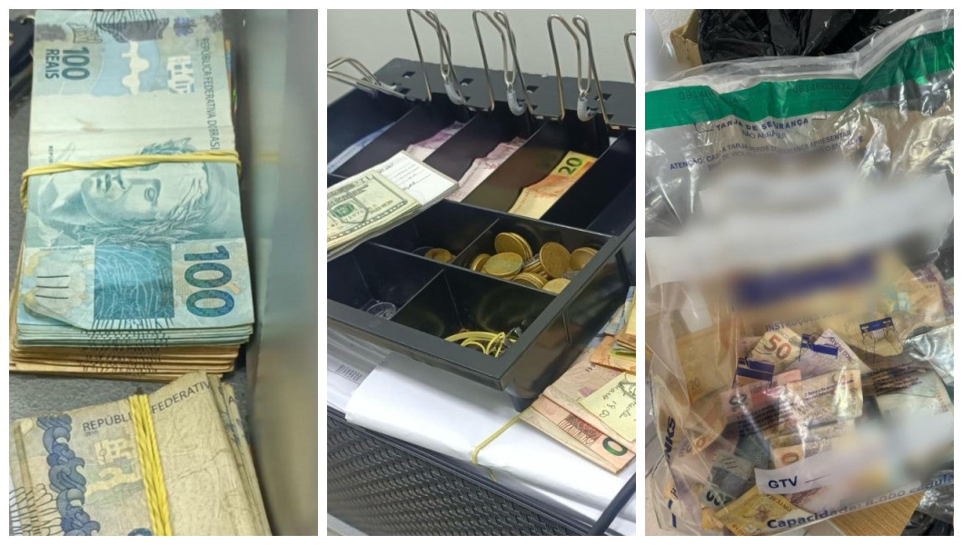Grandes quantias de dinheiro foram apreendidas nas empresas e na casa de um suspeito