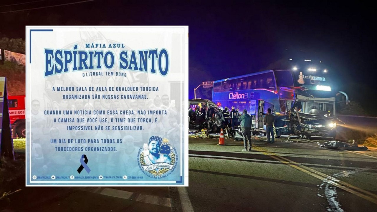 Torcedores de organizada do Cruzeiro lamentaram morte de corintianos, no Espírito Santo