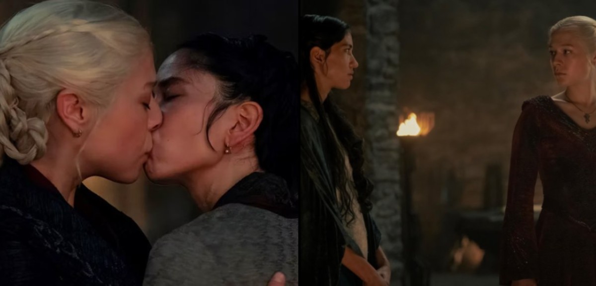 Beijo lésbico foi exibido no domingo (21) em "A Casa do Dragão", que é um spin-off da antológica série "Game of Thrones" (HBO).