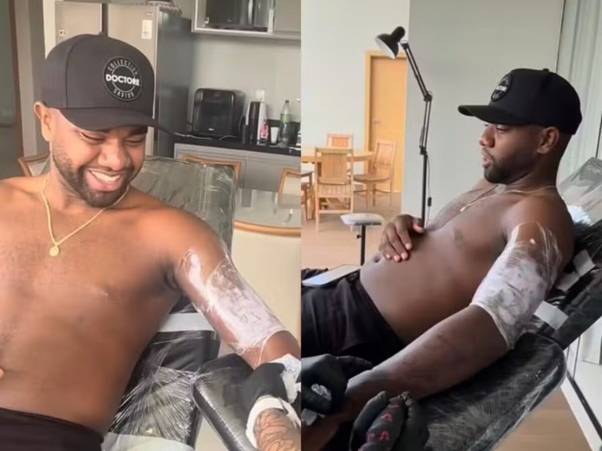 Davi fecha o braço de tatuagens