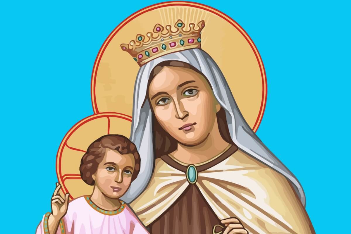 Nossa Senhora do Carmo é a protetora que guia e intercede pelos fiéis, levando-os ao amor de Jesus
