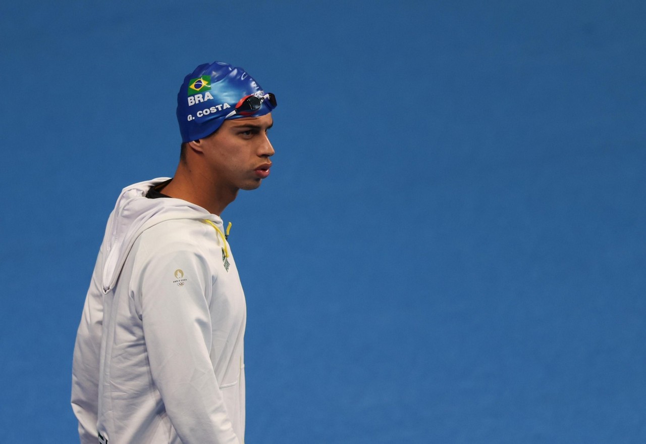 Cachorrão não alcançou uma boa colocação nos 800m de natação nas Olimpíadas de Paris 2024