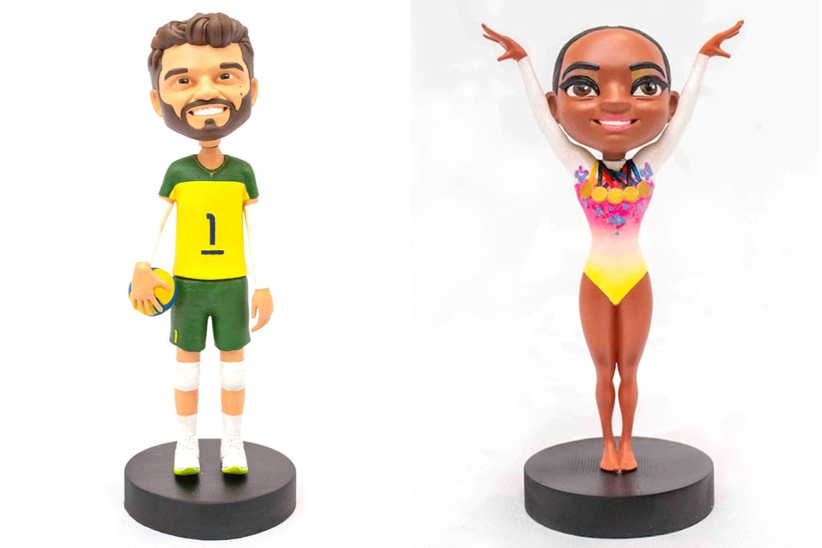 'Mini Idols' de Rebeca Andrade e Bruninho são vendidos por R$1.200