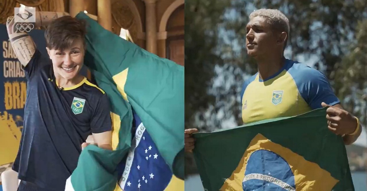 Isaquias Queiroz e Raquel Kochhann estarão com a bandeira do Brasil na cerimônia de abertura de Paris 2024