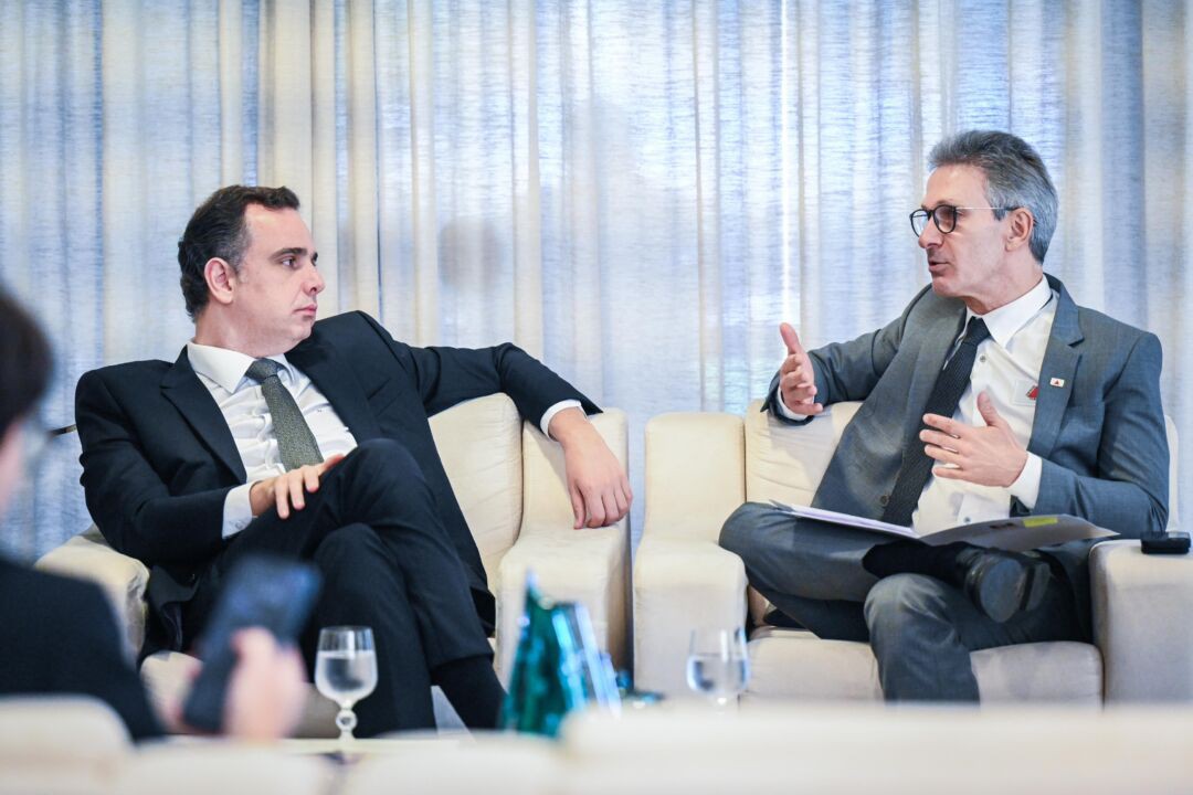 O presidente do Senado, Rodrigo Pacheco (PSD-MG), e o governador de Minas Gerais, Romeu Zema (Novo).