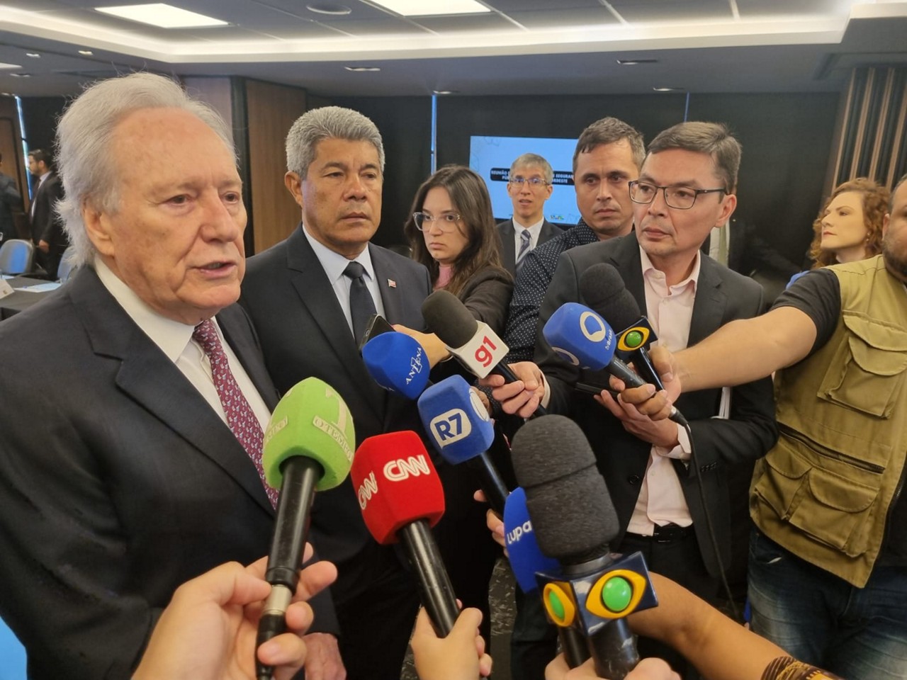 Ministro Lewandowski durante coletiva de imprensa no Ministério da Justiça e Segurança Pública