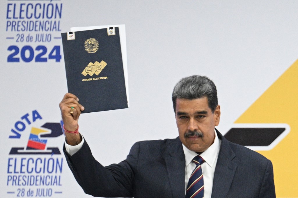 Nicolas Maduro, após ser declarado presidente reeleito da Venezuela