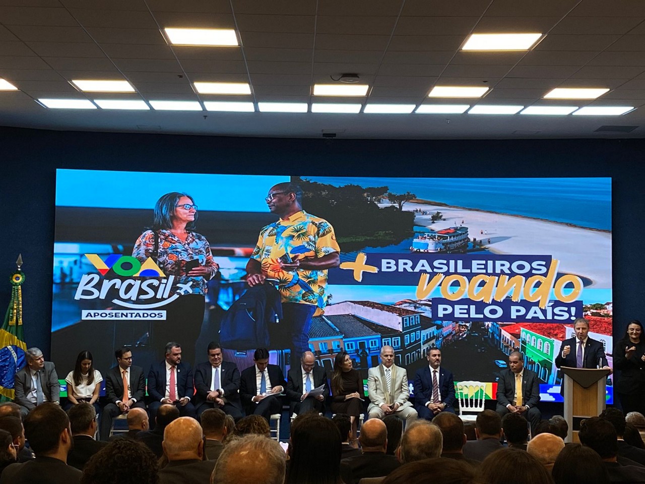 Lançamento do programa Voa Brasil, nesta quarta-feira (24), durante evento no Ministério de Portos e Aeroportos