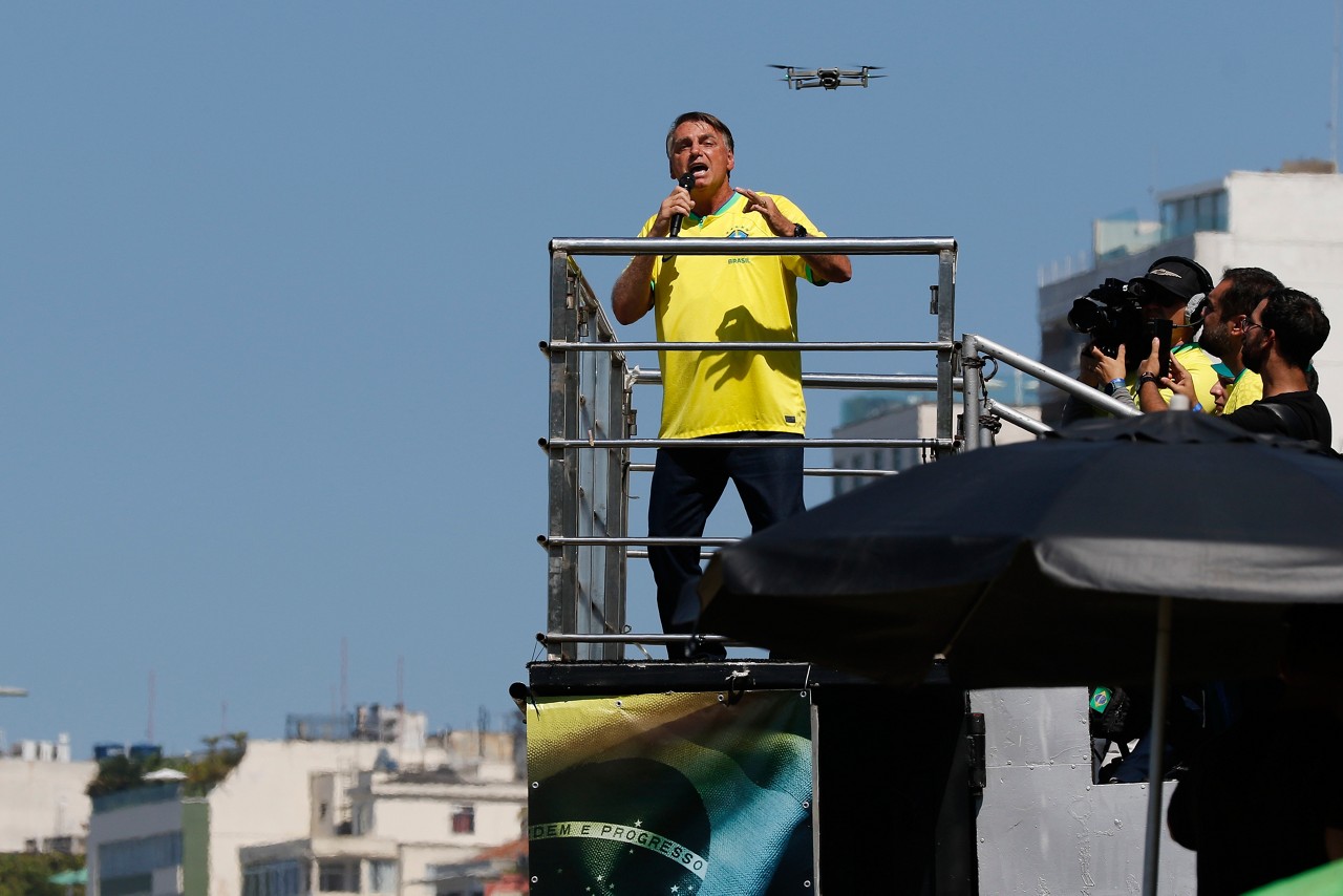 Em abril, Bolsonaro esteve em uma manifestação no Rio de Janeiro