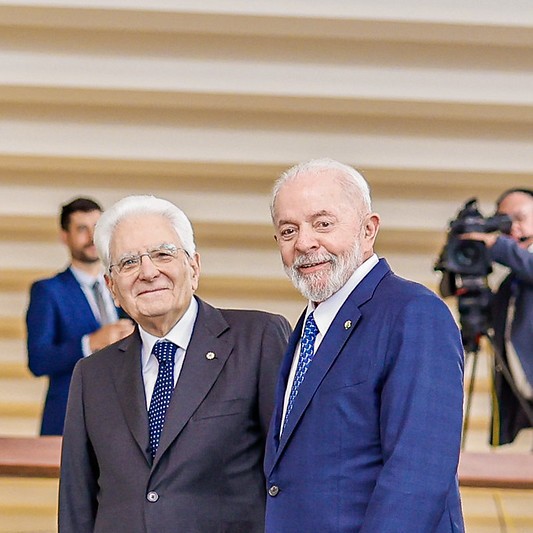 O presidente da República, Luiz Inácio Lula da Silva, e o presidente da Itália, Sergio Mattarella