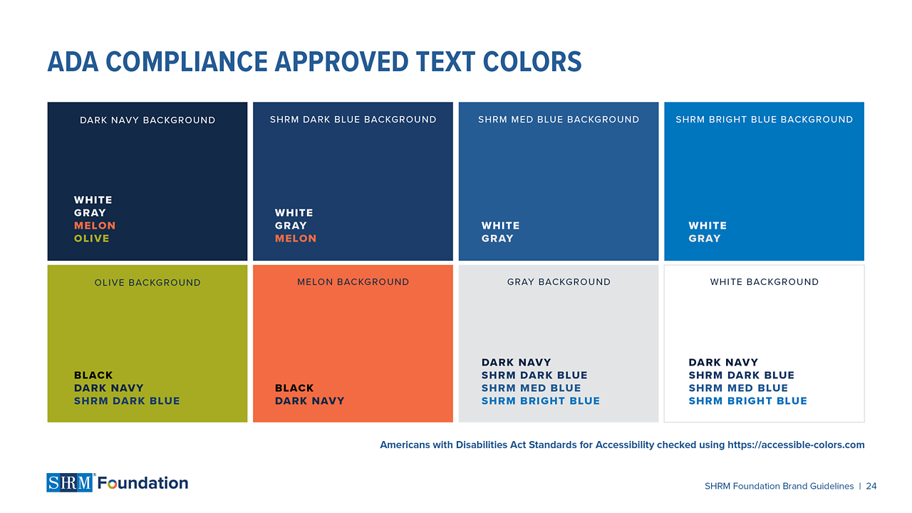 SHRM Foundation Colors