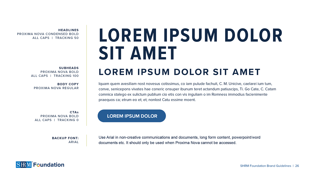 SHRM Foundation Typography