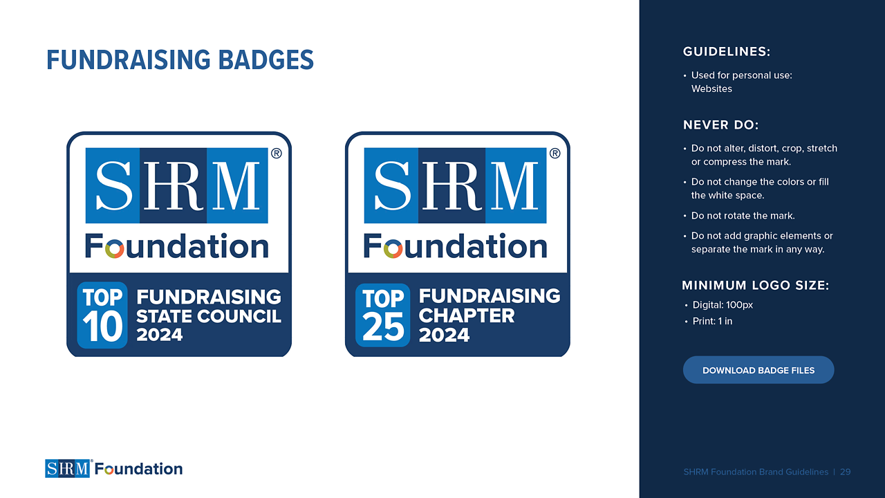 SHRM Foundation Fundraising Badges