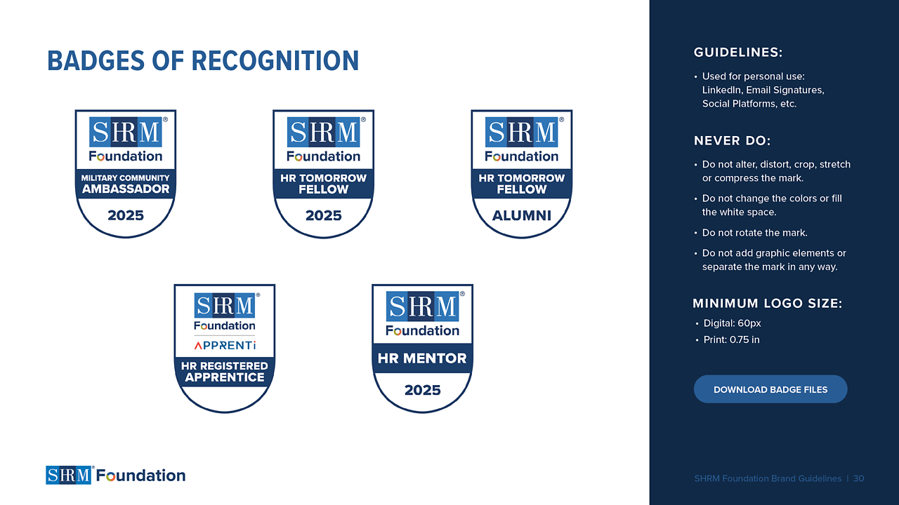 SHRM Foundation Badges Of Recognition
