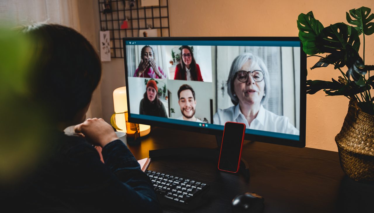 Video conference call with many generations