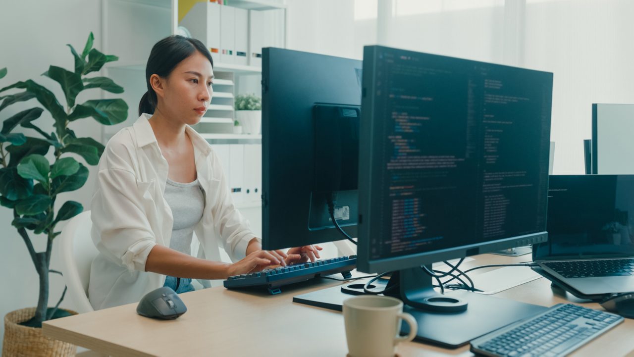 Woman on computer