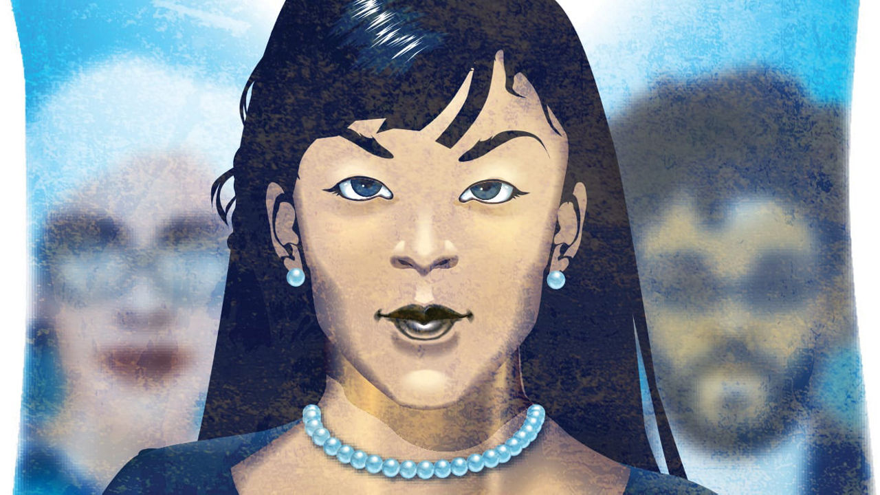 An illustration of a woman with a star above her head.