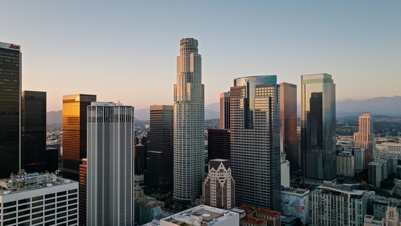 A view of the skyline of los angeles.