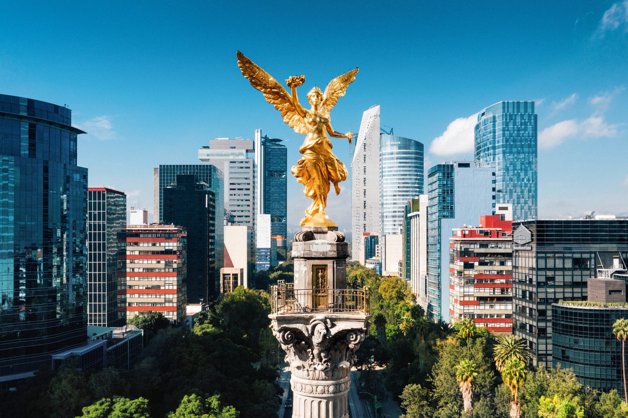 Aerial view of Independence Monument Mexico City