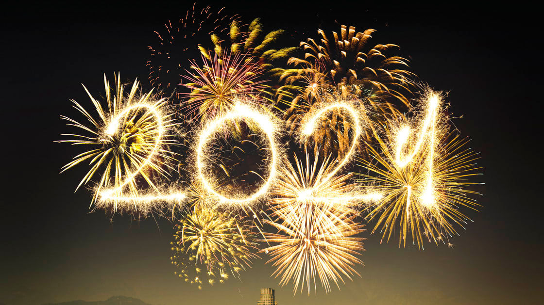 A new year's eve celebration in los angeles with fireworks.