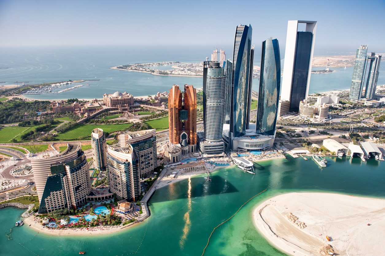 Abu Dhabi, United Arab Emirates, skyscrapers.